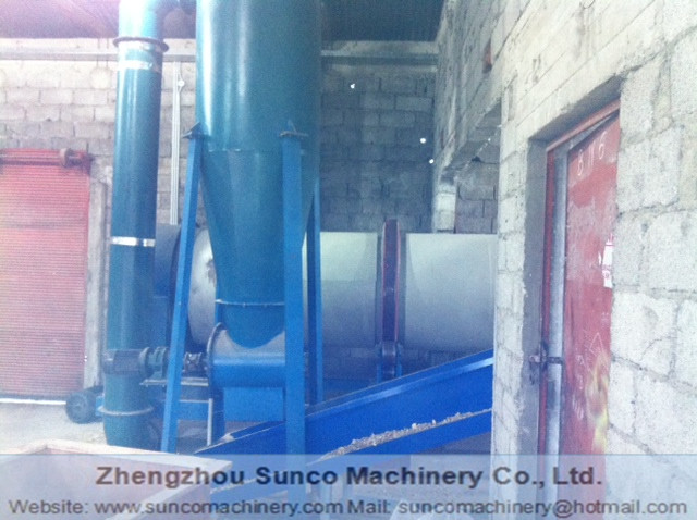 outlet end of wood shavings dryer,