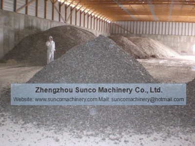 dried chicken manure out of the manure dryer machine,